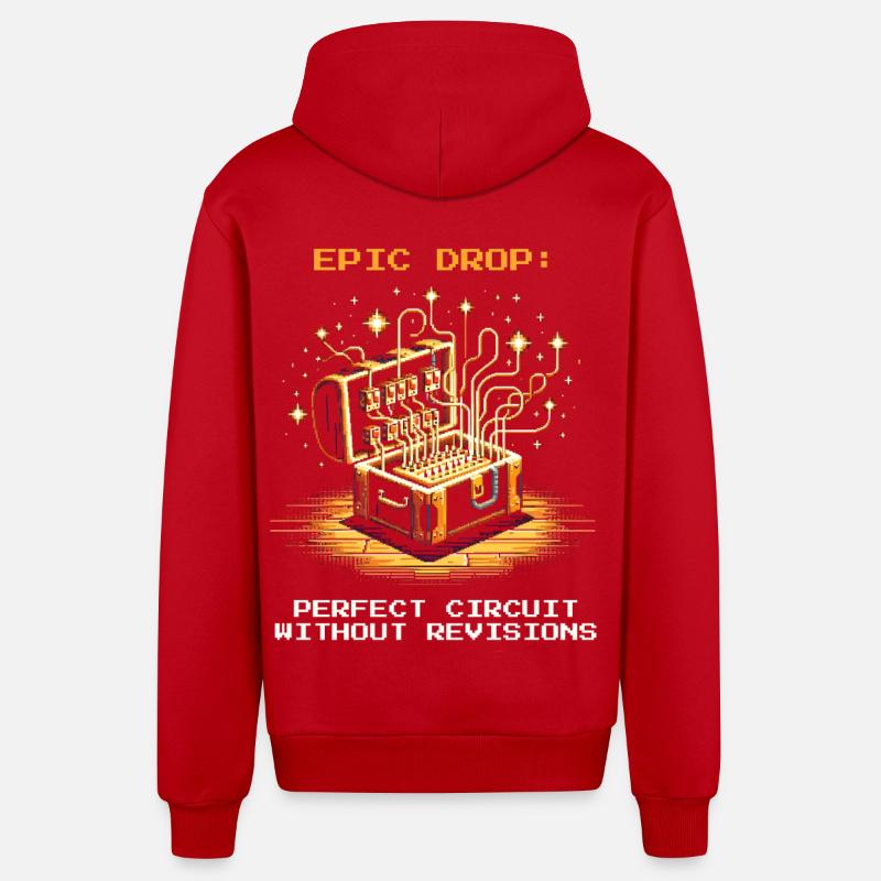 Perfekter Schaltplan | Verdrahtung Profi - Organic Relaxed Kapuzenjacke Made in EU - Rot