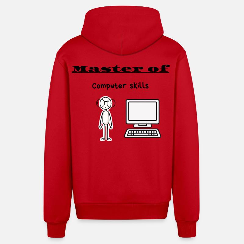 Master en informatique - Veste à capuche bio décontractée fabriquée en UE - rouge