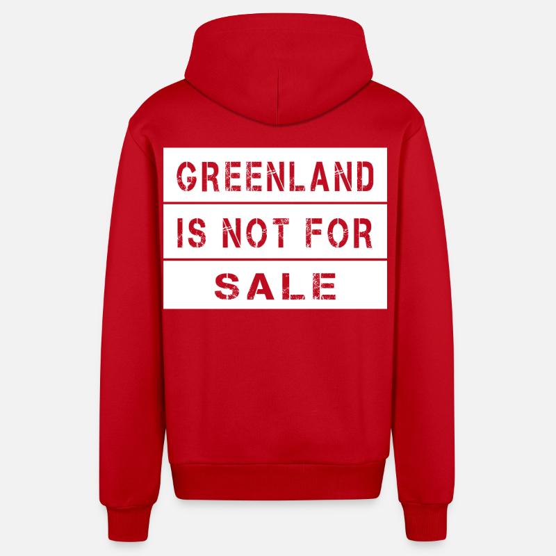 Le Groenland n’est pas à vendre - Veste à capuche bio décontractée fabriquée en UE - rouge