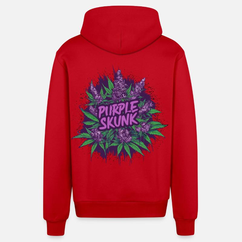 Mouffette Pourpre - Veste à capuche bio décontractée fabriquée en UE - rouge