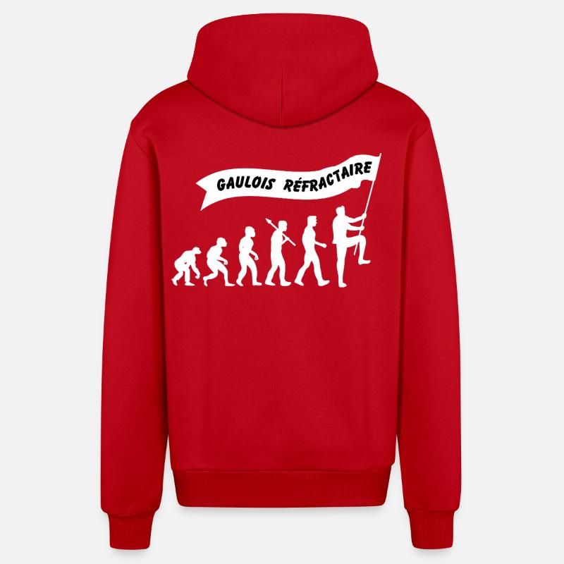 Evolution du gaulois réfractaire - Veste à capuche bio décontractée fabriquée en UE - rouge