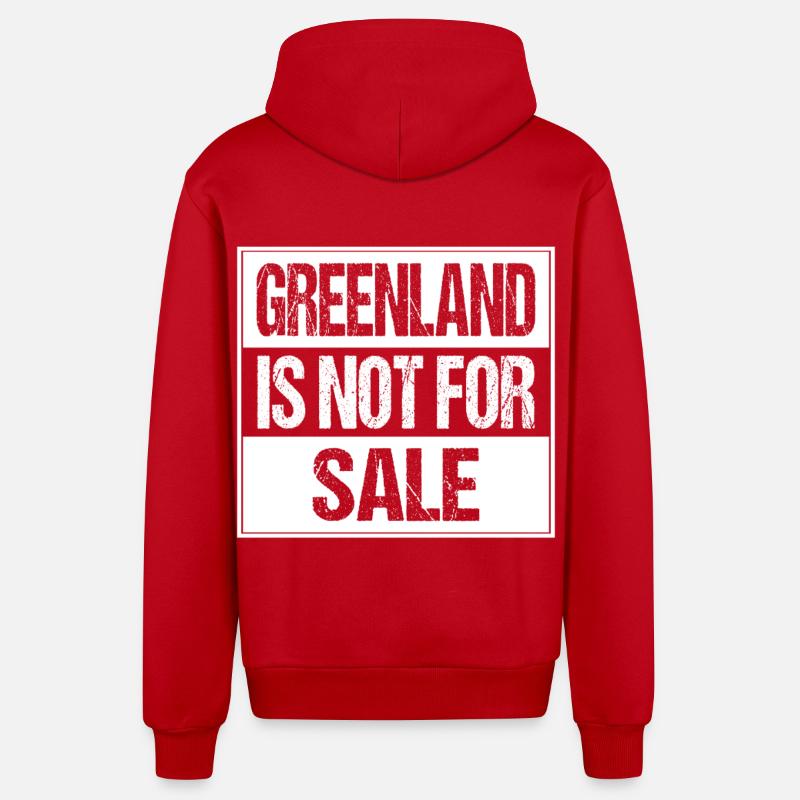 Le Groenland n’est pas à vendre - Veste à capuche bio décontractée fabriquée en UE - rouge