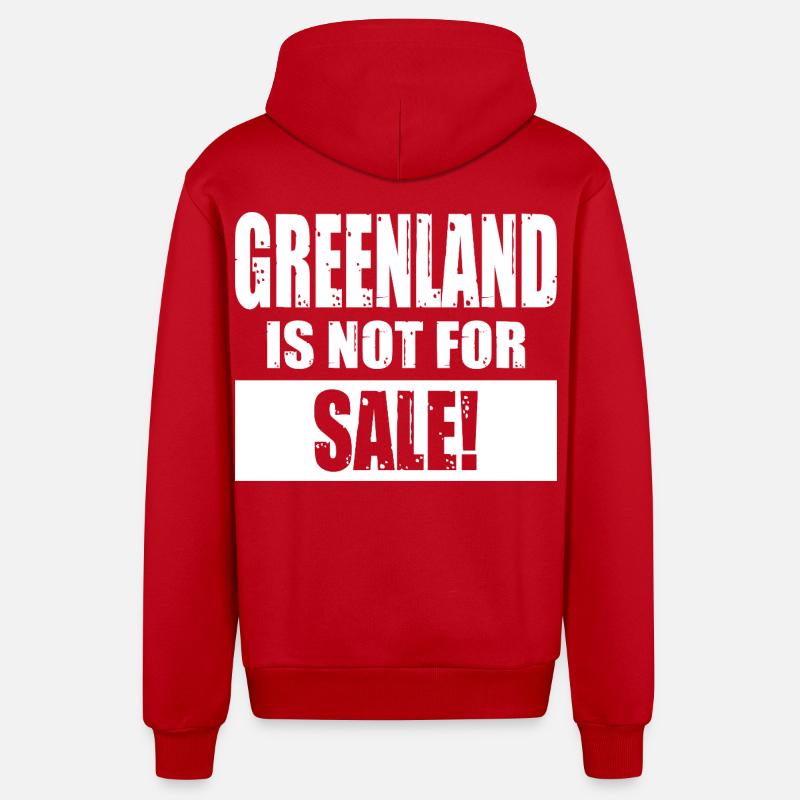 Le Groenland n’est pas à vendre - Veste à capuche bio décontractée fabriquée en UE - rouge