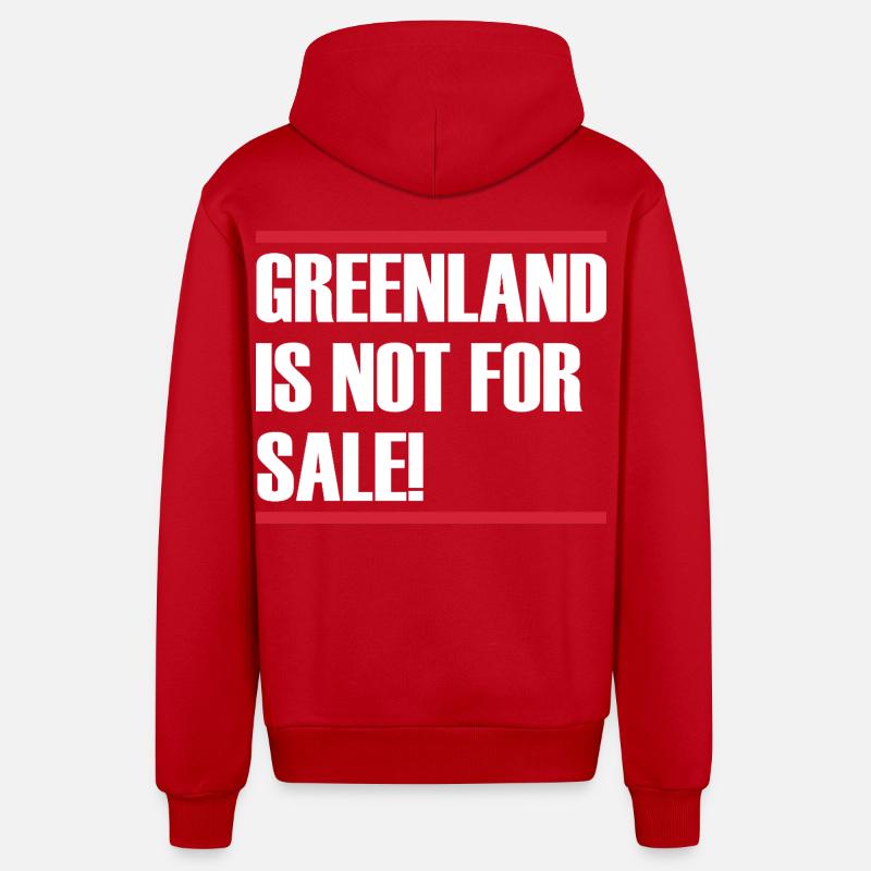 Le Groenland n’est pas à vendre - Veste à capuche bio décontractée fabriquée en UE - rouge