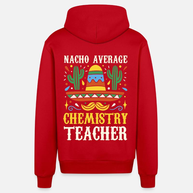 Nacho Professeur moyen de chimie - Veste à capuche bio décontractée fabriquée en UE - rouge