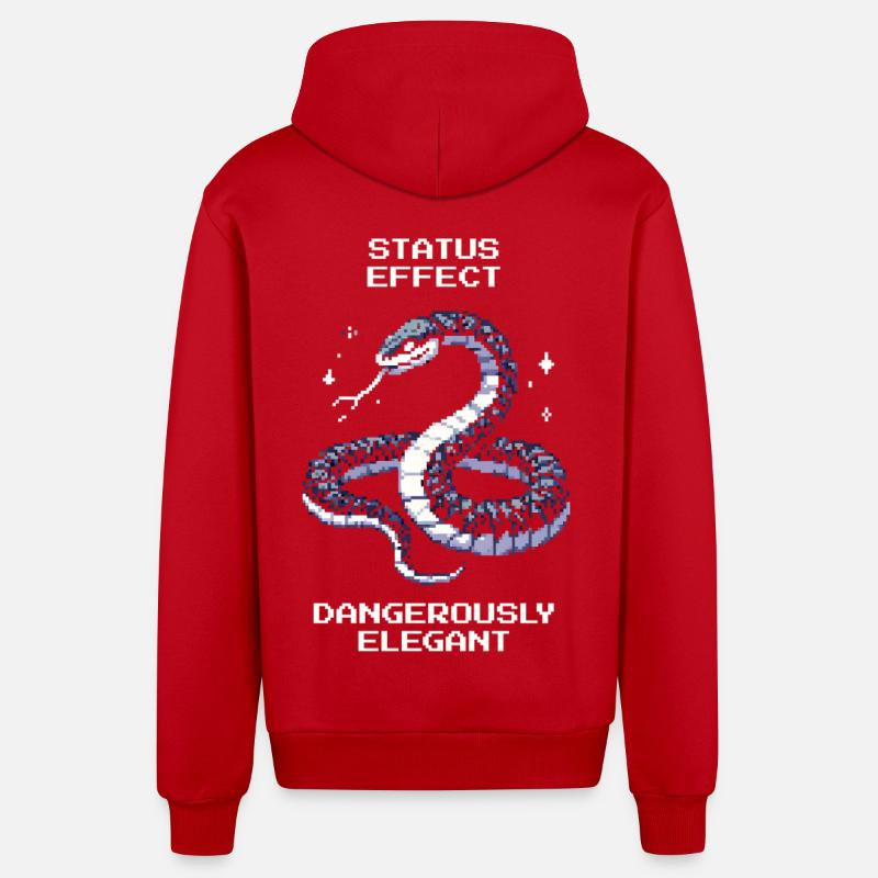 Dangereusement élégant | Attitude de serpent - Veste à capuche bio décontractée fabriquée en UE - rouge