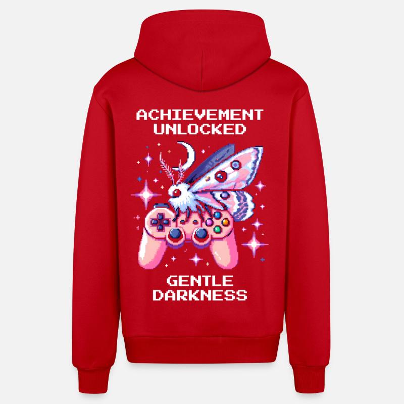 Douce obscurité déverrouillée | Goth doux - Veste à capuche bio décontractée fabriquée en UE - rouge