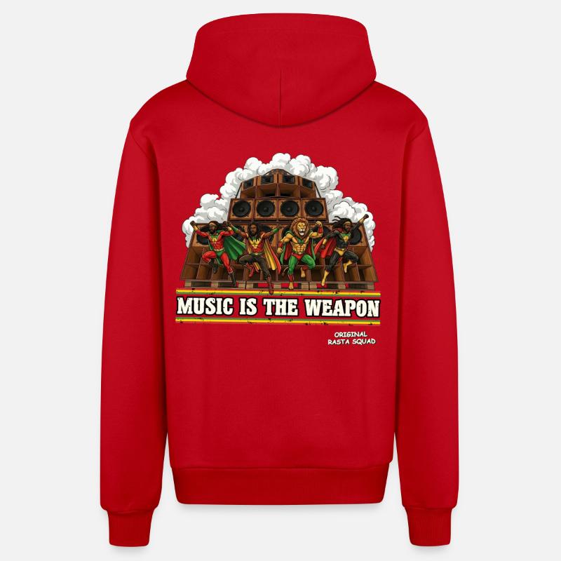 Escouade Rasta Originale - Veste à capuche bio décontractée fabriquée en UE - rouge