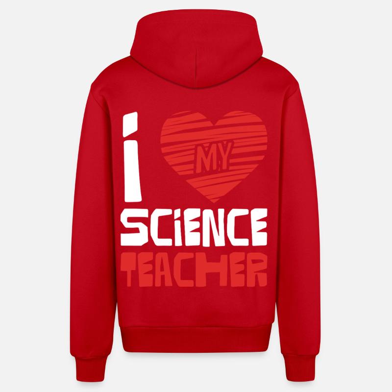 J’adore le professeur de sciences - Veste à capuche bio décontractée fabriquée en UE - rouge