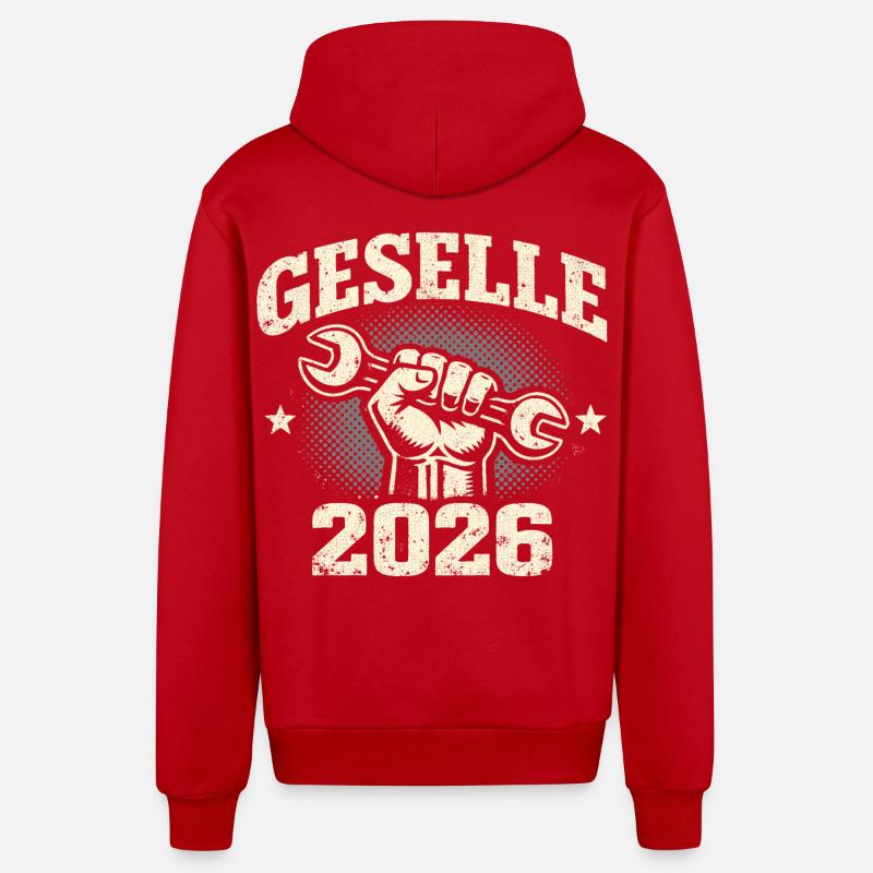 Concours de compagnon 2026 Réussi Don - Veste à capuche bio décontractée fabriquée en UE - rouge