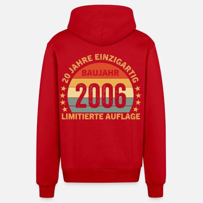 20 ANS D’ÉDITION LIMITÉE UNIQUE - Veste à capuche bio décontractée fabriquée en UE - rouge