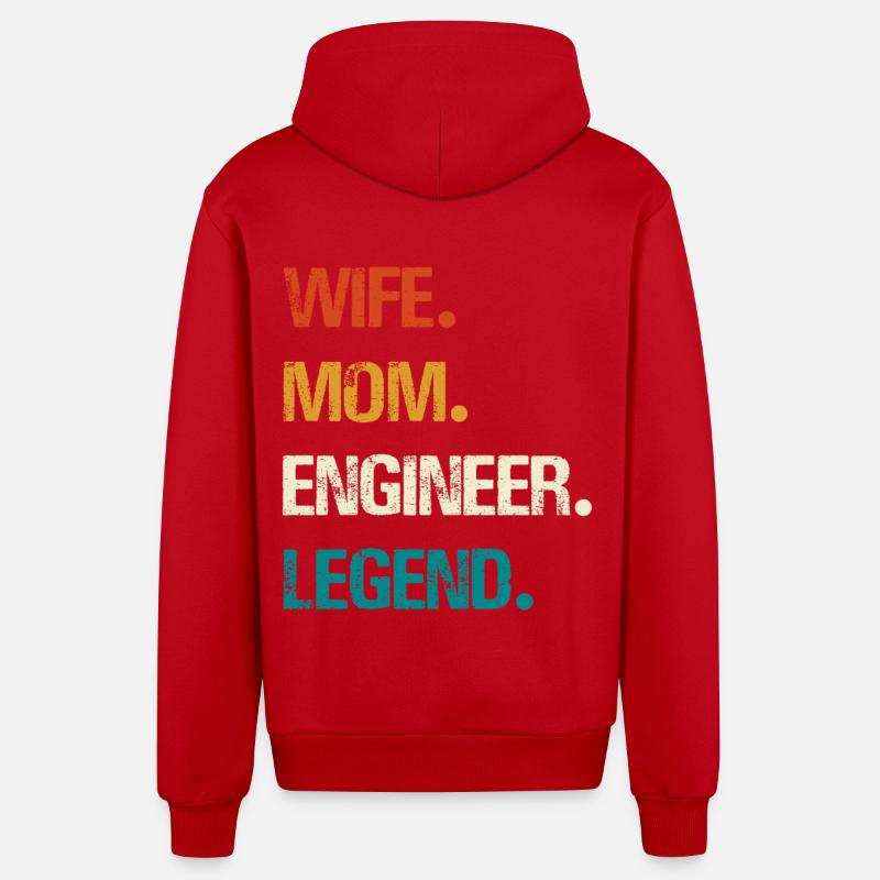 Engineer Legend – Strong Women's Technology - Organic Relaxed Hooded Jacket Made in EU - red