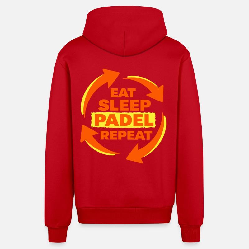 Déclaration d’athlète récurrent Eat Sleep Padel - Veste à capuche bio décontractée fabriquée en UE - rouge