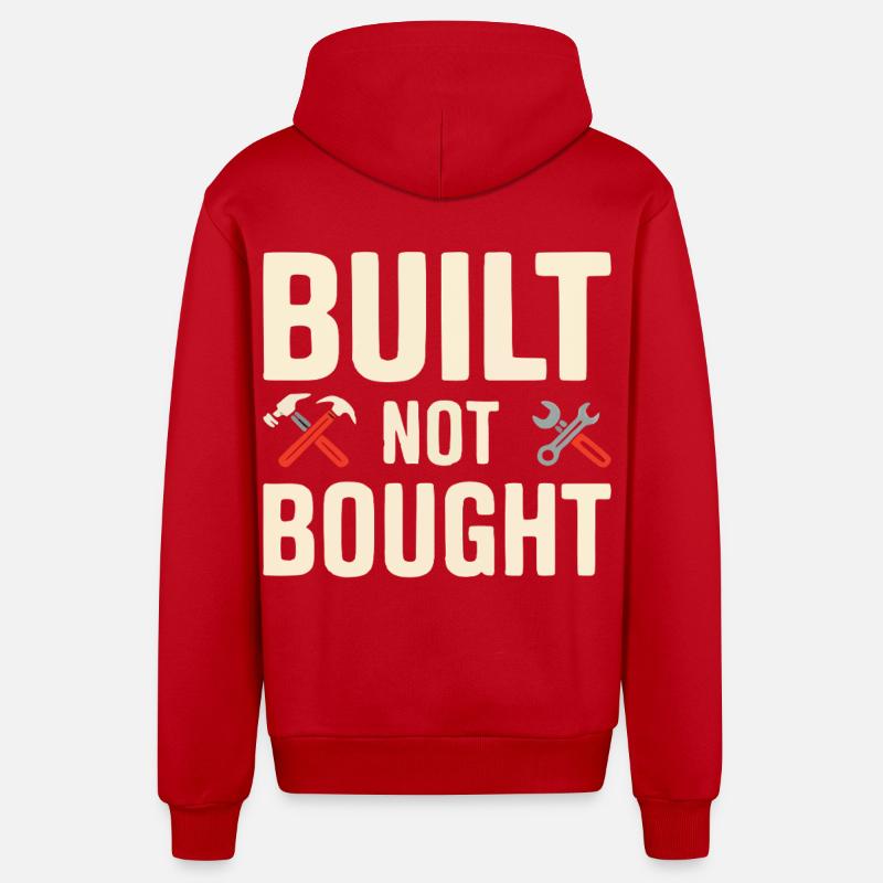 Déclaration du fabricant construit, pas acheté - Veste à capuche bio décontractée fabriquée en UE - rouge