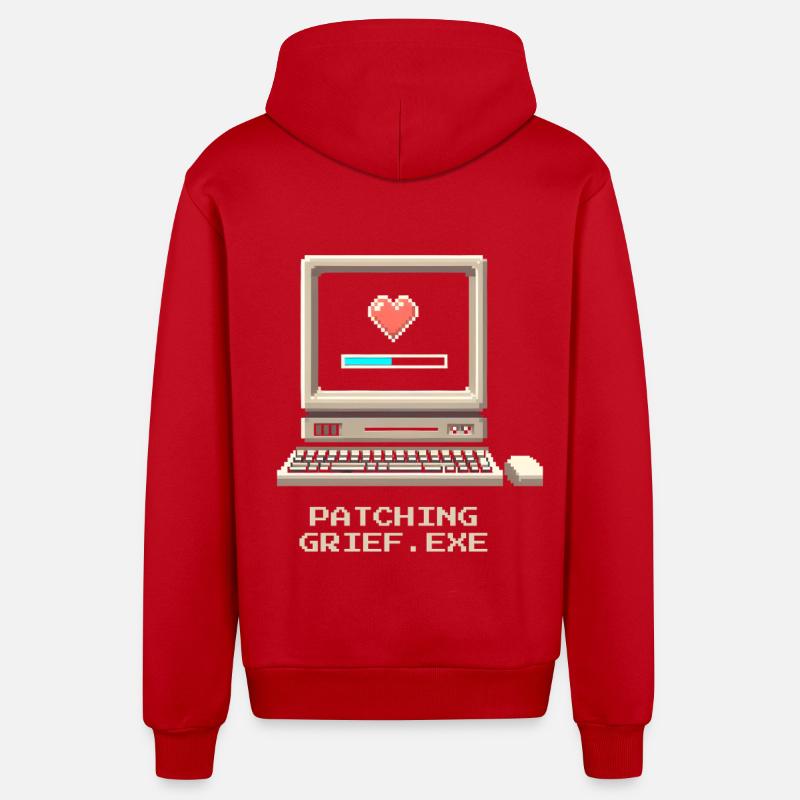 Deuil du patch | Ironie de l’Undertaker - Veste à capuche bio décontractée fabriquée en UE - rouge