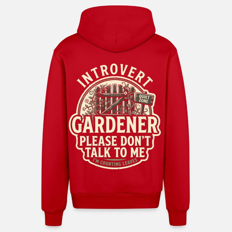Introvert Gärtner Bitte Nicht Ansprechen - Organic Relaxed Kapuzenjacke Made in EU - Rot