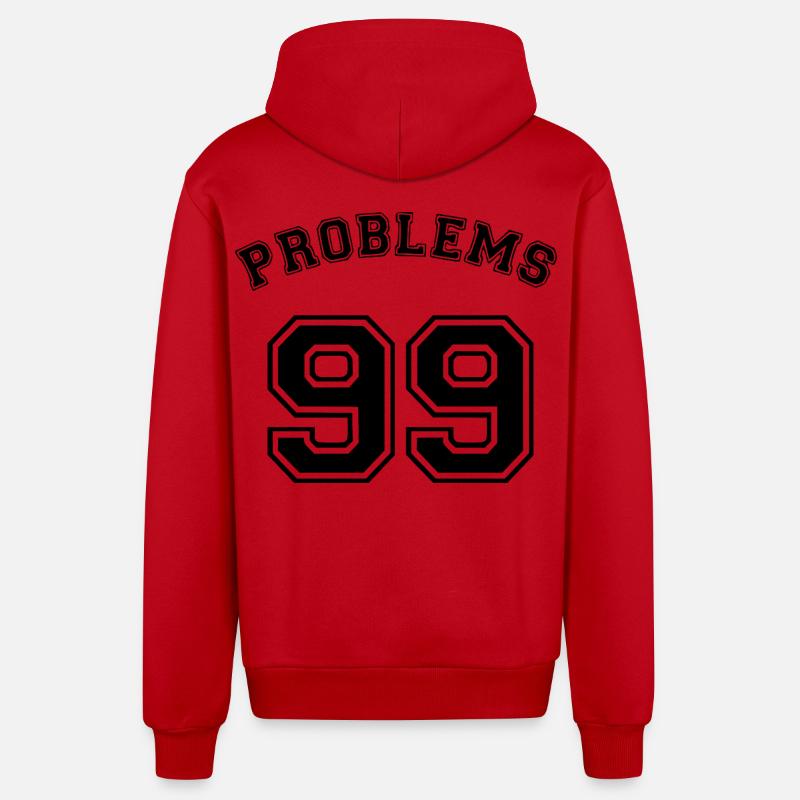 99 Problems - Organic Relaxed Kapuzenjacke Made in EU - Rot