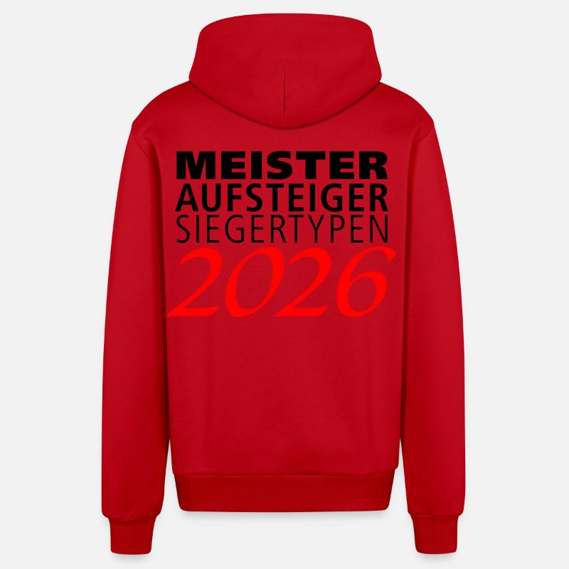 Champions, grimpeurs, vainqueurs en 2026 - Veste à capuche bio décontractée fabriquée en UE - rouge