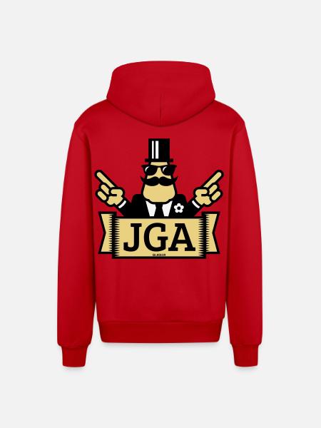 JGA Handzeichen (Junggesellenabschied / 3C) - Organic Relaxed Kapuzenjacke Made in EU - Rot