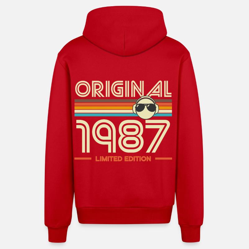 Original 1987 Édition Retro - Veste à capuche bio décontractée fabriquée en UE - rouge