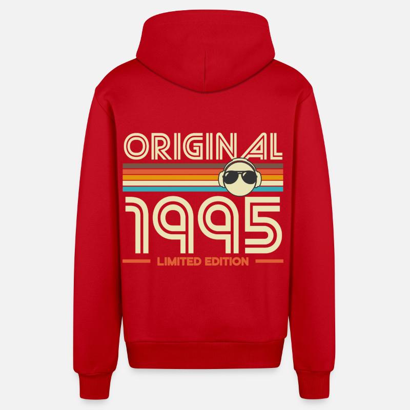 Original 1995 Edition Rétro - Veste à capuche bio décontractée fabriquée en UE - rouge