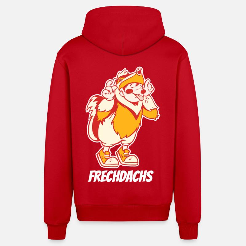 Effronté – Le Voleur Espiègle - Veste à capuche bio décontractée fabriquée en UE - rouge