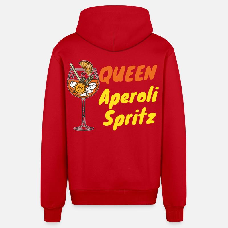 Aperoli Queen – Été, Spritz & Fun - Veste à capuche bio décontractée fabriquée en UE - rouge