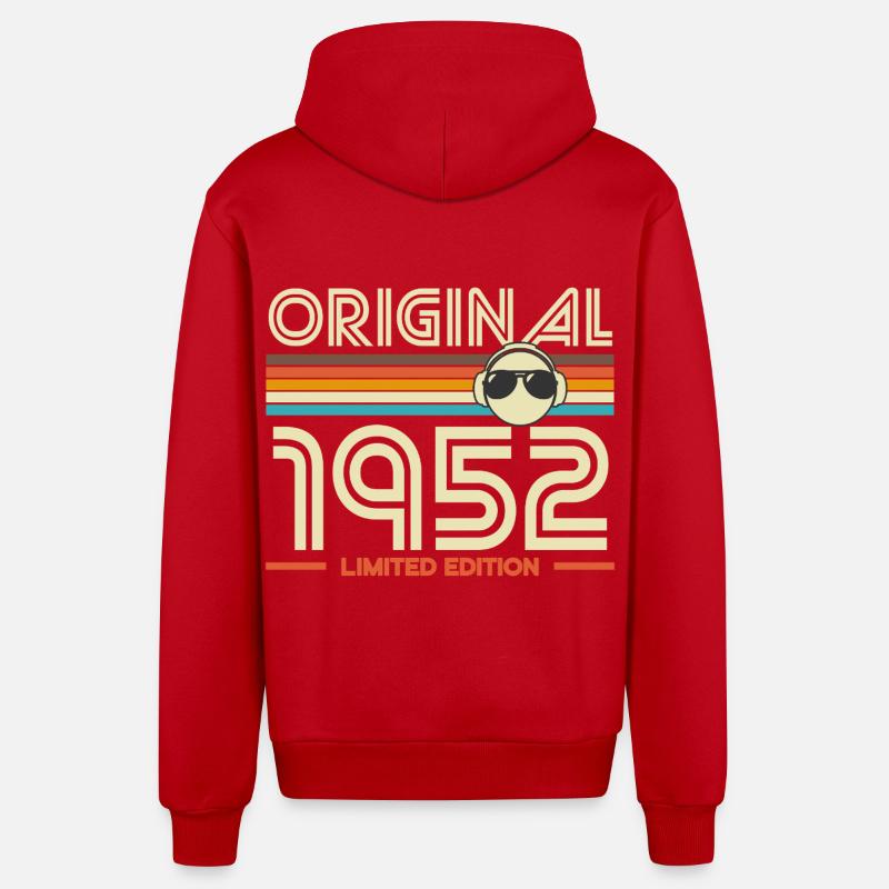 Original 1952 Édition Limité - Veste à capuche bio décontractée fabriquée en UE - rouge