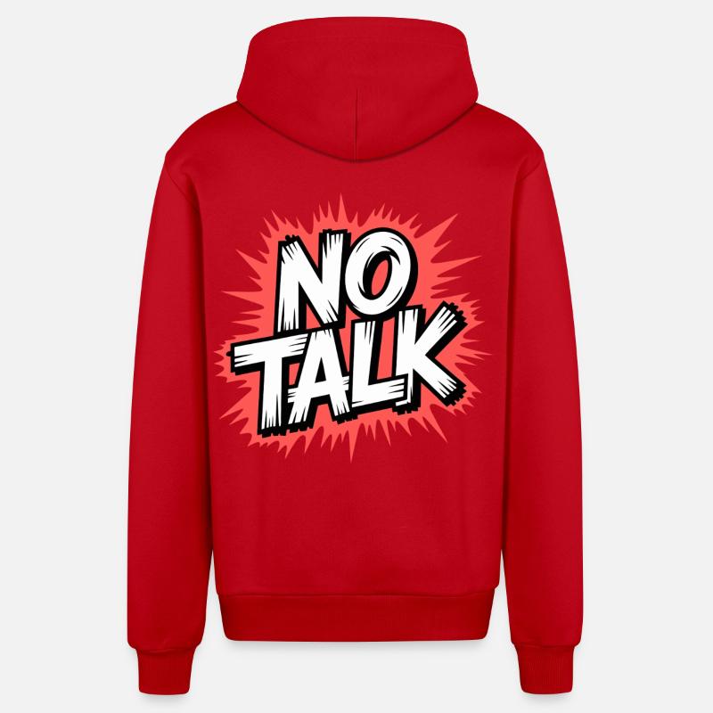 Pas de déclaration de parole - Veste à capuche bio décontractée fabriquée en UE - rouge