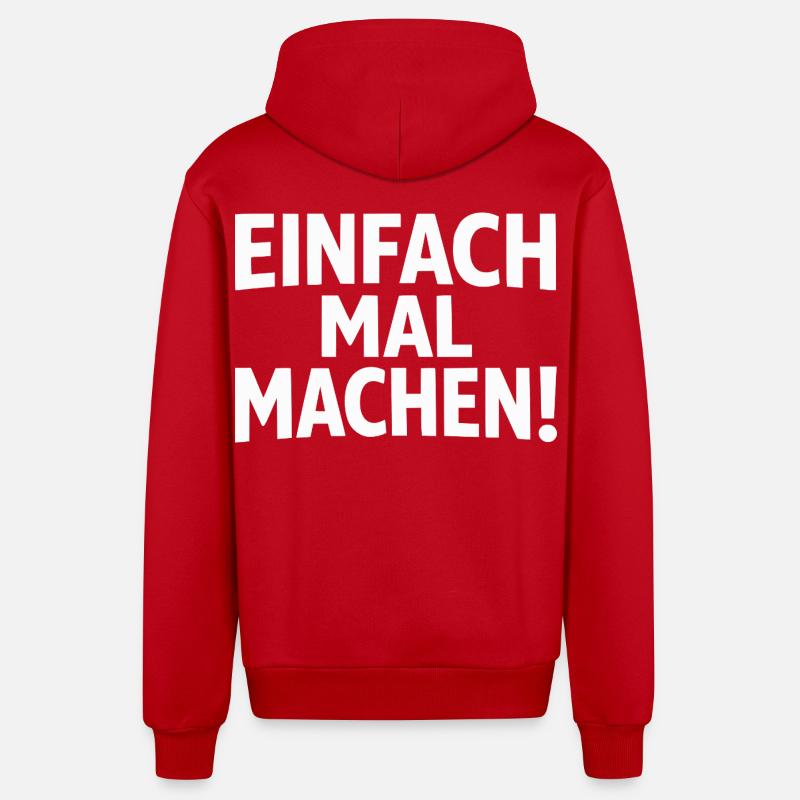 Fais-le simplement - Veste à capuche bio décontractée fabriquée en UE - rouge