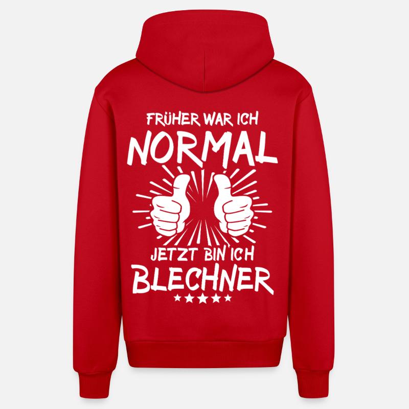 Blechner - Veste à capuche bio décontractée fabriquée en UE - rouge