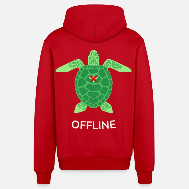 Offline-Modus Turtle - Organic Relaxed Kapuzenjacke Made in EU - Rot