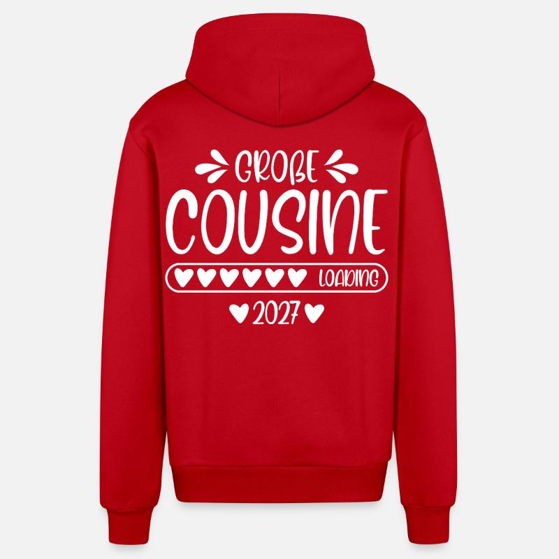 Große Cousine 2027 loading - Organic Relaxed Kapuzenjacke Made in EU - Rot