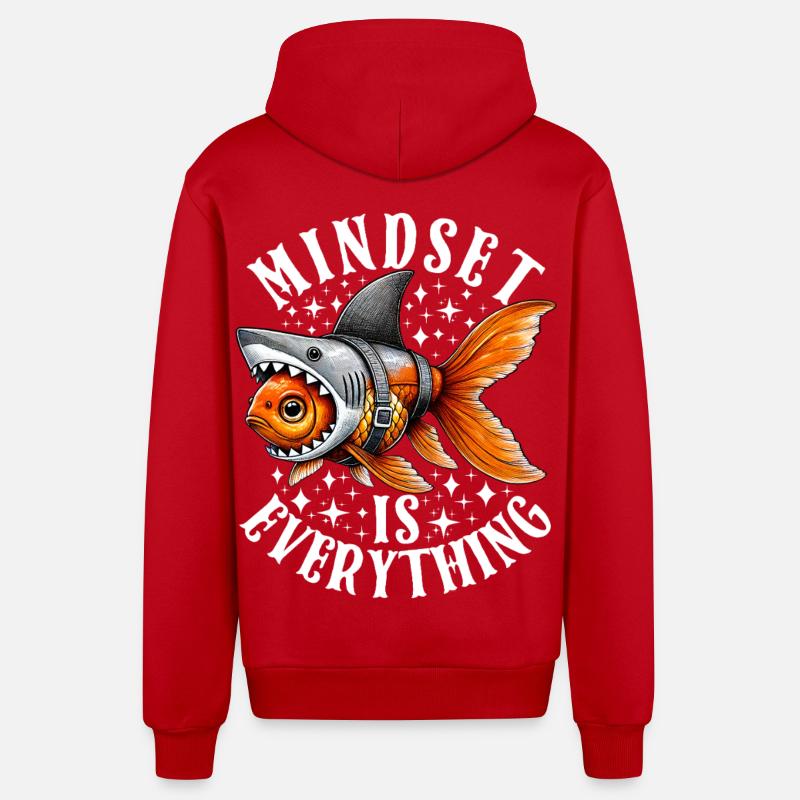 Mindset Is Everything Motivational Inspirational - Veste à capuche bio décontractée fabriquée en UE - rouge
