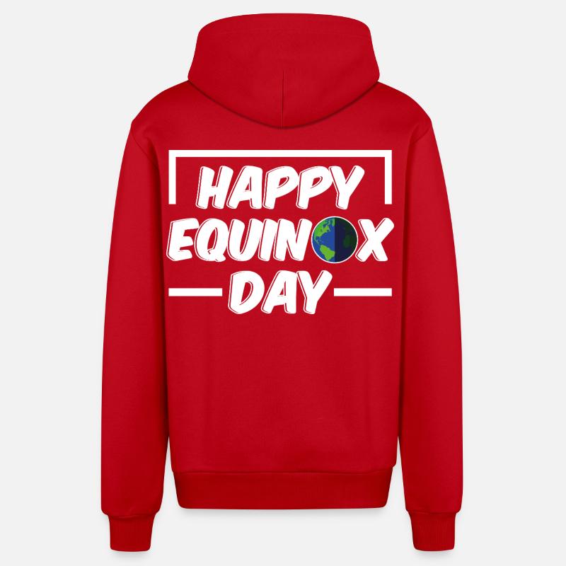 Joyeuse journée de l’équinoxe Pâques Ostara - Veste à capuche bio décontractée fabriquée en UE - rouge