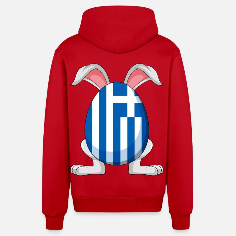 Petit Tsourekaki Lapin grec de Pâques - Veste à capuche bio décontractée fabriquée en UE - rouge