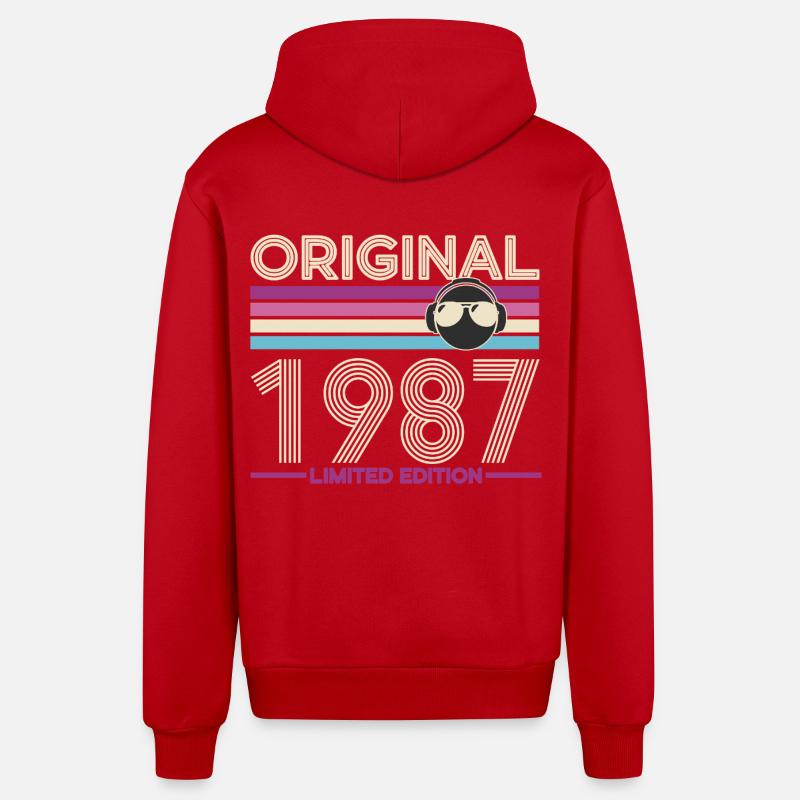 Original 1987 Edition Limitée - Veste à capuche bio décontractée fabriquée en UE - rouge