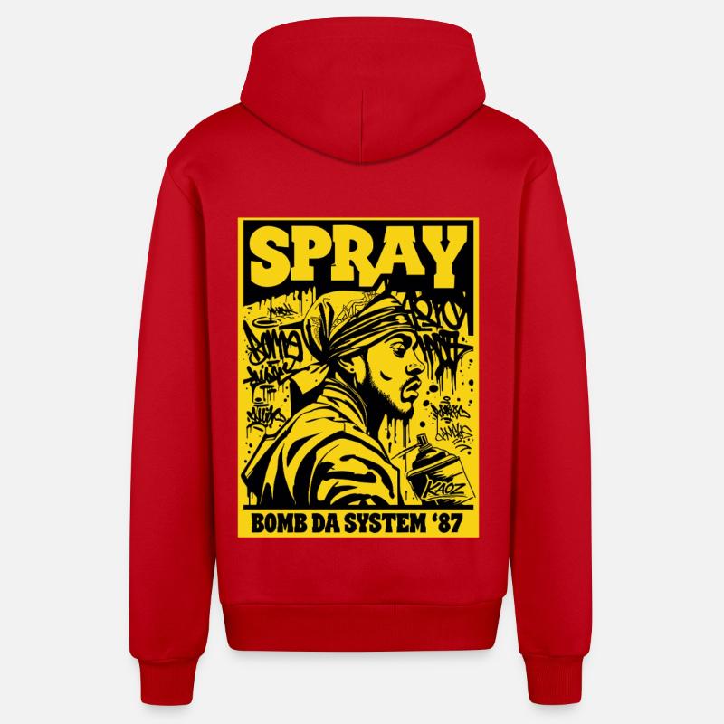 Bombe Spray Da System 87 - Veste à capuche bio décontractée fabriquée en UE - rouge