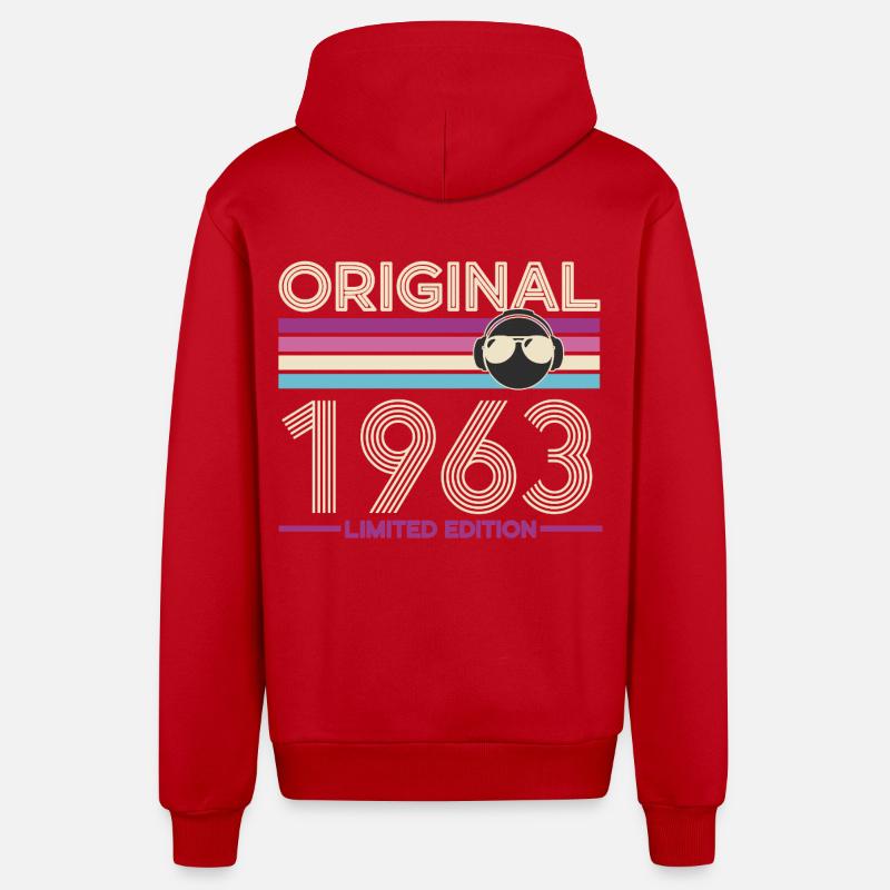 Original 1963 Édition Limitée - Veste à capuche bio décontractée fabriquée en UE - rouge