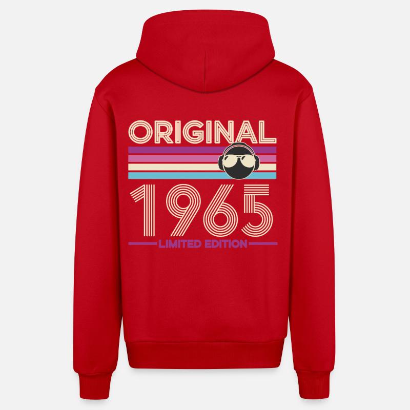 Original 1965 Edition Limitée - Veste à capuche bio décontractée fabriquée en UE - rouge