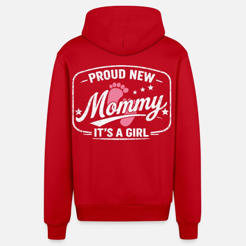 Werdende Mama & Mutter, Geburt Tochter Mädchen - Organic Relaxed Kapuzenjacke Made in EU - Rot