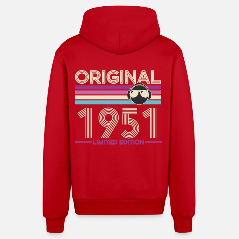 Original 1951 édition limitée - Veste à capuche bio décontractée fabriquée en UE - rouge
