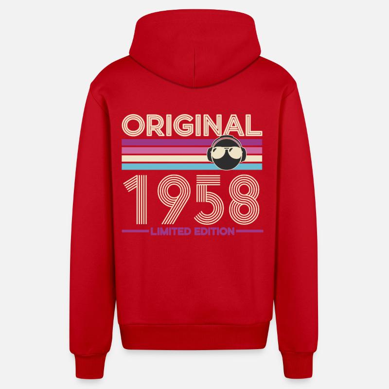 Original 1958 Édition Limitée - Veste à capuche bio décontractée fabriquée en UE - rouge