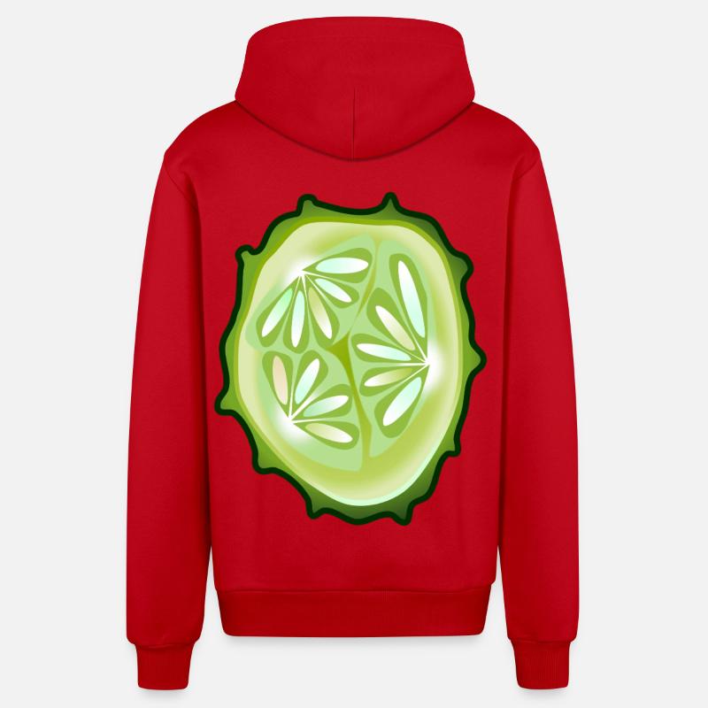 concombre - Veste à capuche bio décontractée fabriquée en UE - rouge