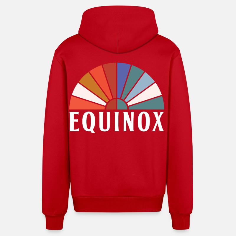 Équinoxe Joyeuses Pâques Ostara Eostre - Veste à capuche bio décontractée fabriquée en UE - rouge