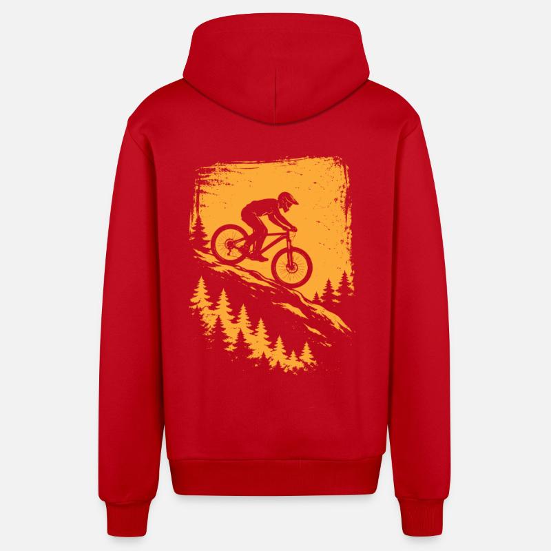 Descente VTT – Conception de VTT - Veste à capuche bio décontractée fabriquée en UE - rouge