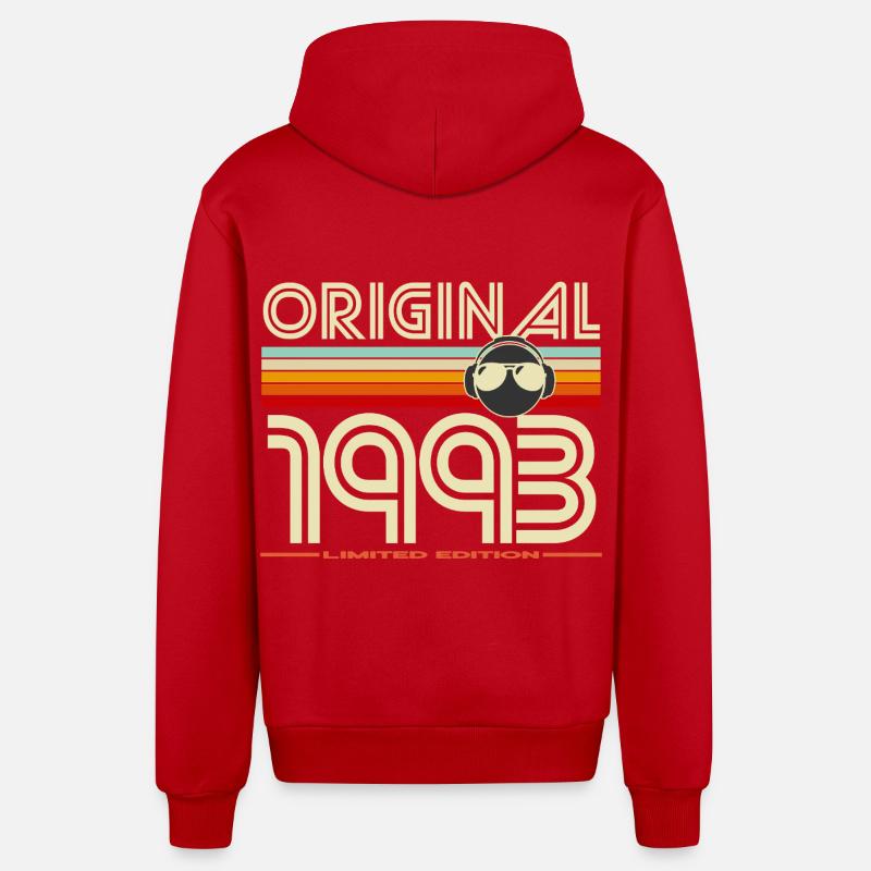 Original 1993 Retro Edition - Veste à capuche bio décontractée fabriquée en UE - rouge