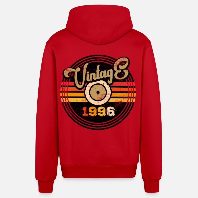 30e anniversaire du millésime 1996 - Veste à capuche bio décontractée fabriquée en UE - rouge