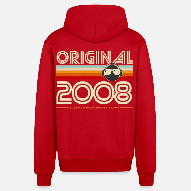 Original 2008 Édition Rétro - Veste à capuche bio décontractée fabriquée en UE - rouge