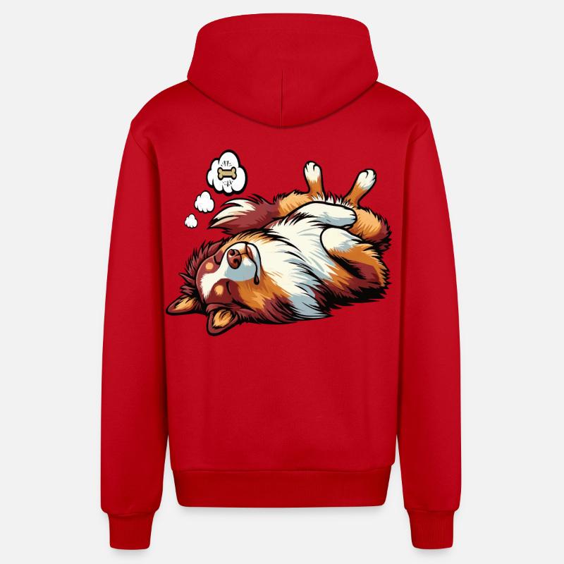 Australian Shepherd Aussie Aussiebesitzer Aussies - Organic Relaxed Kapuzenjacke Made in EU - Rot